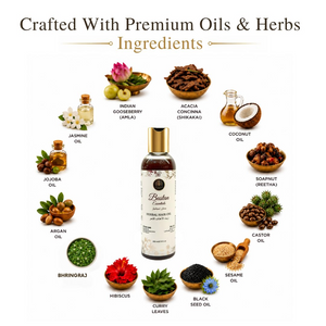 Herbal Hair Oil | Semi-Filtered Formula with Rosemary, Bhringraj, Amla, Hibiscus, Kalonji, Argan & Jojoba Oils | 200ml