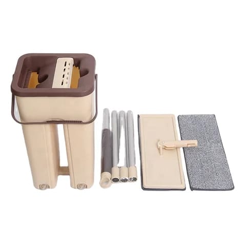 Professional Home Cleaning System Squeeze Flat Floor Mop and Bucket Set with 2 Washable Microfiber Pads